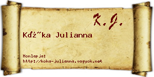 Kóka Julianna névjegykártya